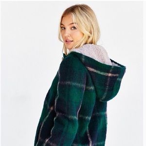 Urban Outfitters BB Dakota Plaid hood coat Sz XS